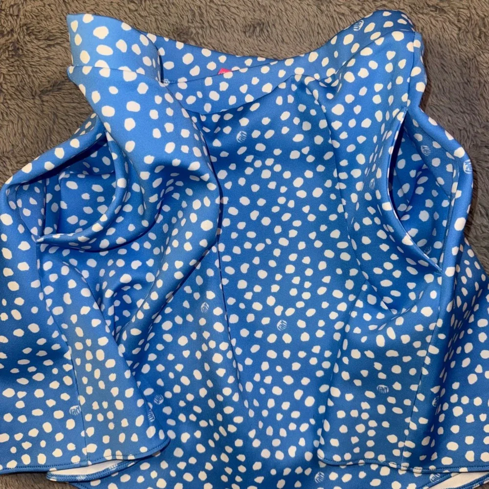 Lilly Pulitzer Girls 14 XL Thelma Set Polka Two Piece‎ Set Blue Skirt Top Dress